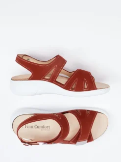 Finn Comfort – Sandalen aus Nubukleder dunkelrot