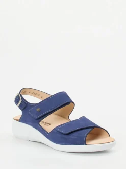 Finn Comfort – Sandalen aus Nubukleder in Blau