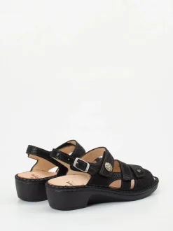 Finn Comfort – Sandalen aus geprägtem Leder Schwarz