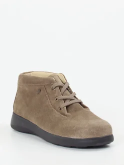 Finn Comfort – Schnürboot aus Veloursleder in Taupe