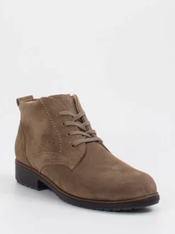 Finn Comfort – Schnürboots aus Veloursleder taupe