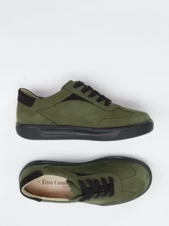 Finn Comfort – Schnürschuh aus Nubukleder olivgrün