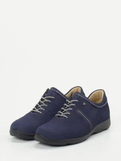 Finn Comfort – Schnürschuh aus Nubukleder marineblau