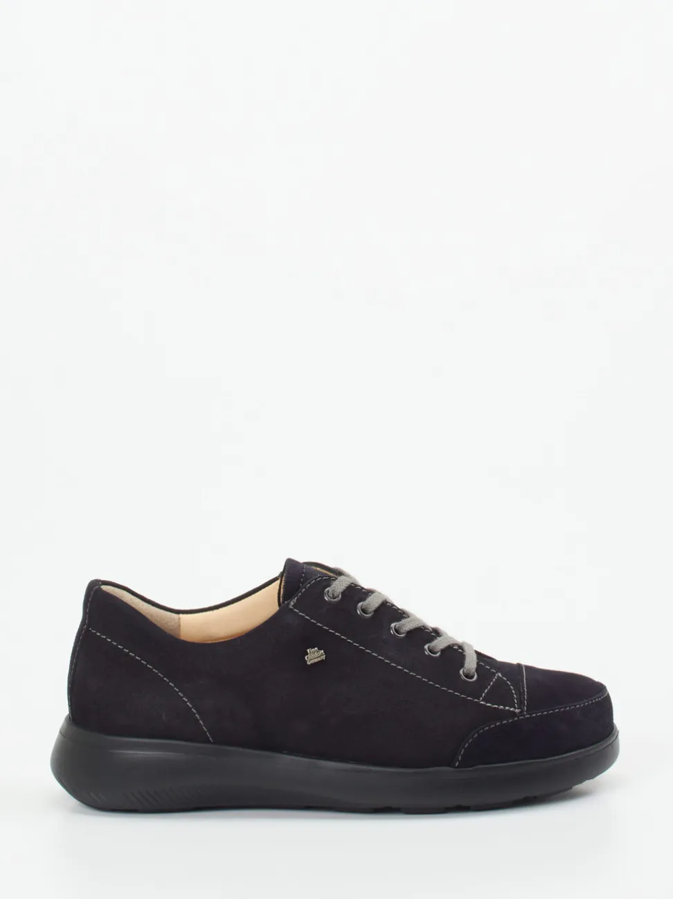 Finn Comfort – Schnürschuh aus Veloursleder dunkelblau
