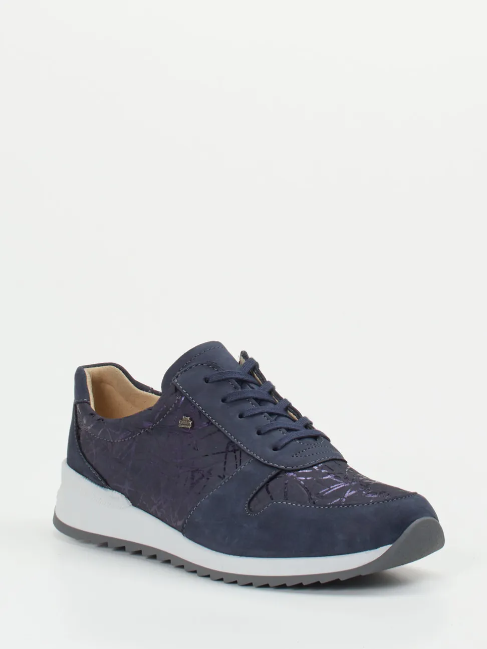 Finn Comfort – Schnürschuh aus Nubukleder Dunkelblau