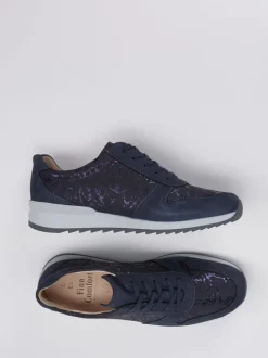 Finn Comfort – Schnürschuh aus Nubukleder Dunkelblau
