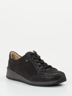 Finn Comfort – Schnürschuh aus Metallicleder schwarz