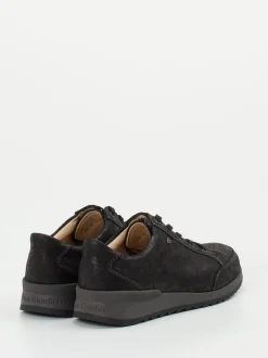 Finn Comfort – Schnürschuh aus Metallicleder schwarz