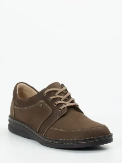 Finn Comfort – Schnürschuh aus Nubukleder mittelbraun