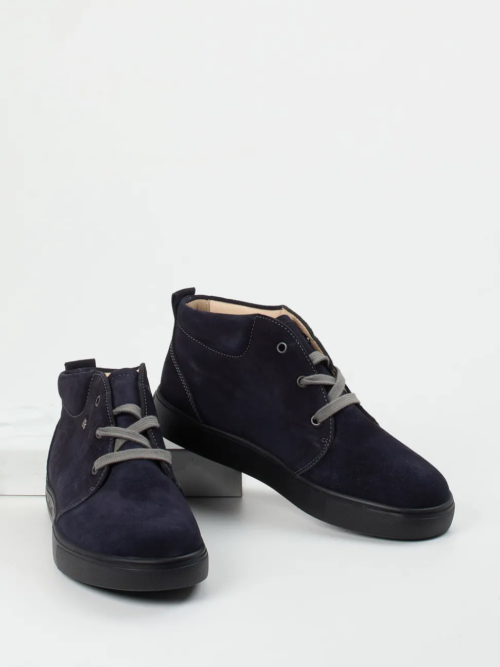 Finn Comfort – Schnürschuh aus Veloursleder Dunkelblau