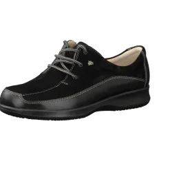 Finn Comfort – Schnürschuh aus Nubukleder schwarz