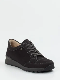 Finn Comfort – Schnürschuhe aus Nubukleder in Anthrazit