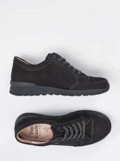 Finn Comfort – Schnürschuhe aus Nubukleder in Anthrazit