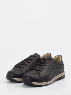 Finn Comfort – Schnürschuhe aus Nubukleder Dunkelbraun
