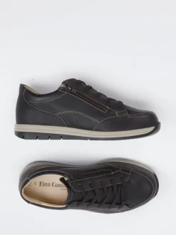 Finn Comfort – Schnürschuhe aus Nubukleder Dunkelbraun