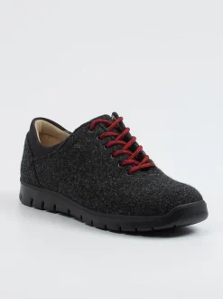 Finn Comfort – Schnürschuhe aus Wollfilz anthrazit