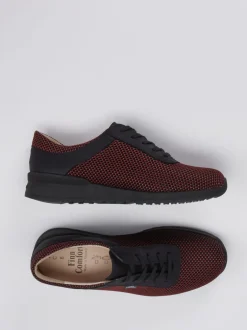 Finn Comfort – Schnürschuhe aus Mesh und Nubukleder