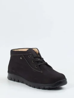 Finn Comfort – Schnürstiefelette aus Nubukleder schwarz