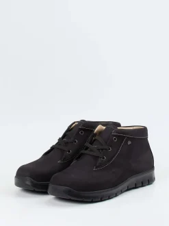 Finn Comfort – Schnürstiefelette aus Nubukleder schwarz