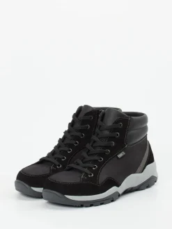 Finn Comfort – Schnürstiefelette aus Nubukleder schwarz