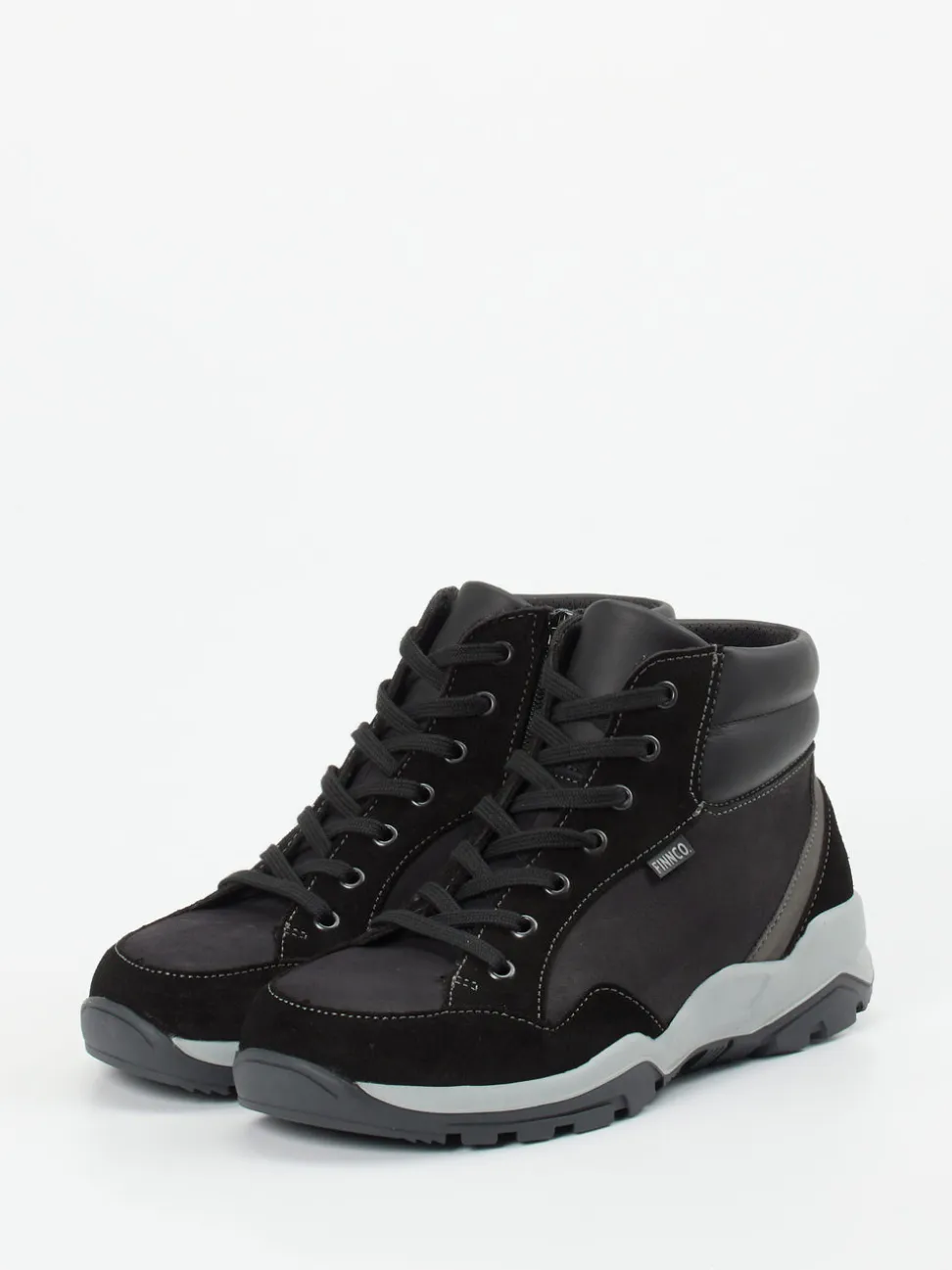 Finn Comfort – Schnürstiefelette aus Nubukleder schwarz