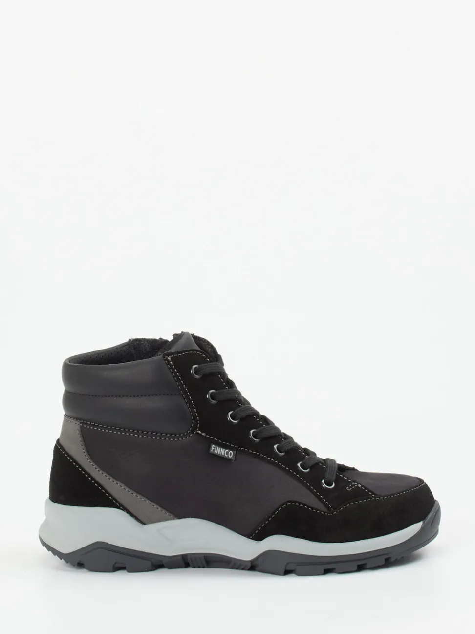 Finn Comfort – Schnürstiefelette aus Nubukleder schwarz