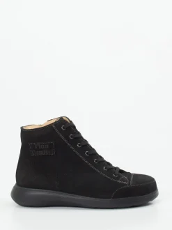 Finn Comfort – Schnürstiefelette aus Nubukleder schwarz