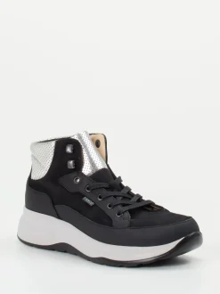 Finn Comfort – Schnürstiefelette aus Nubukleder Schwarz