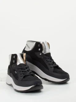Finn Comfort – Schnürstiefelette aus Nubukleder Schwarz