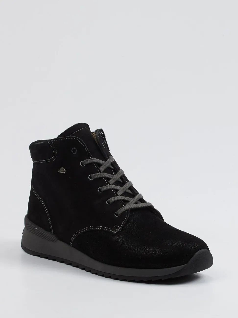 Finn Comfort – Schnürstiefelette aus Nubukleder schwarz