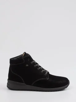 Finn Comfort – Schnürstiefelette aus Nubukleder schwarz