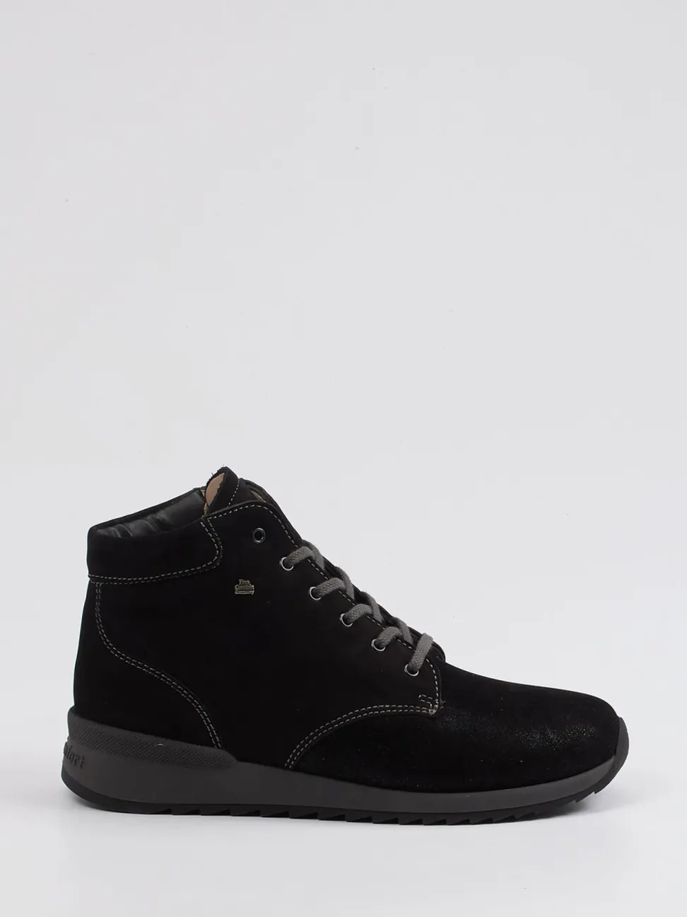 Finn Comfort – Schnürstiefelette aus Nubukleder schwarz