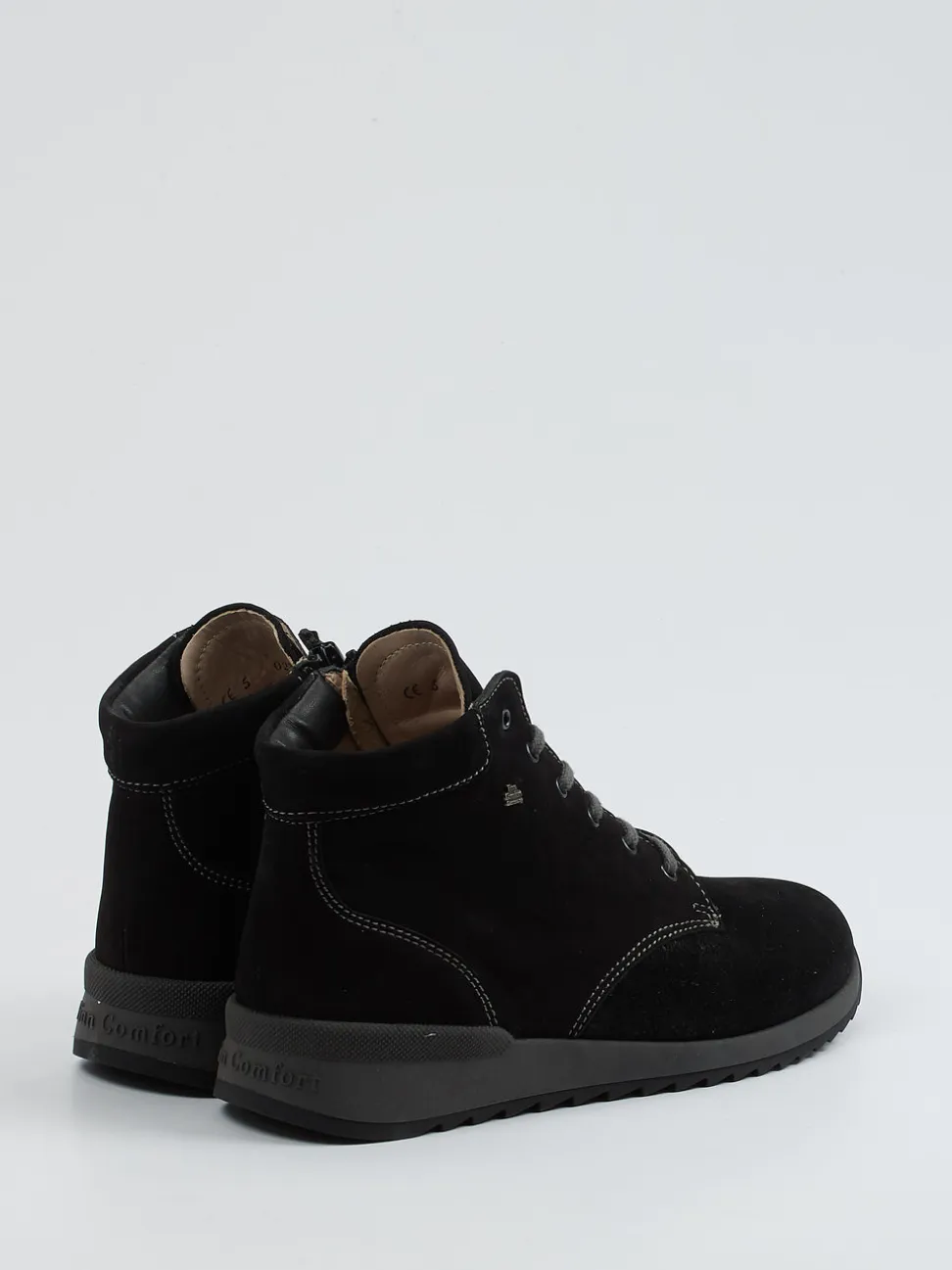 Finn Comfort – Schnürstiefelette aus Nubukleder schwarz