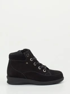 Finn Comfort – Schnürstiefelette aus Nubukleder schwarz