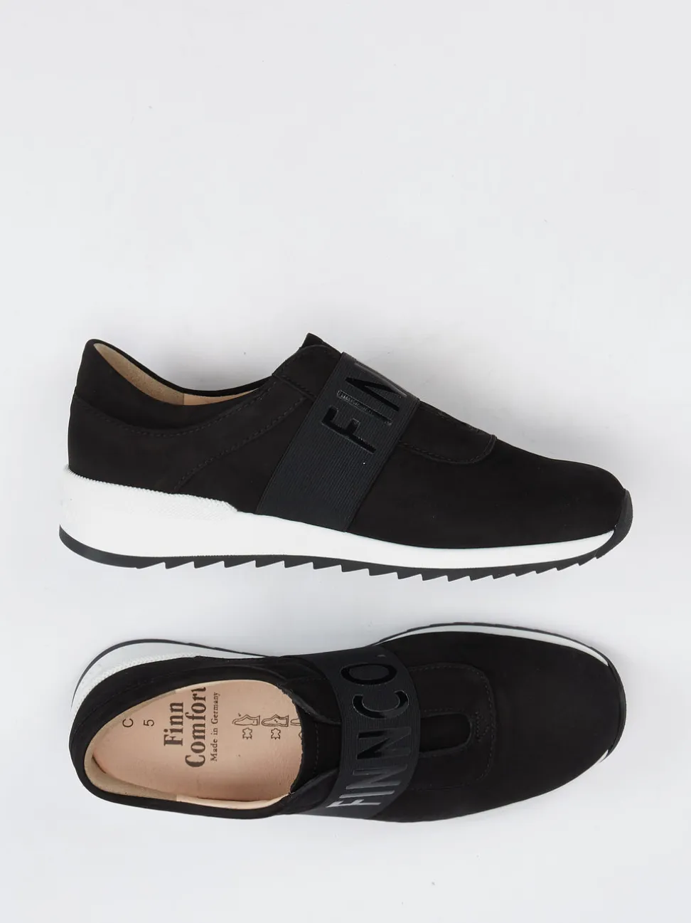 Finn Comfort – Slip-On Sneaker aus Nubukleder schwarz