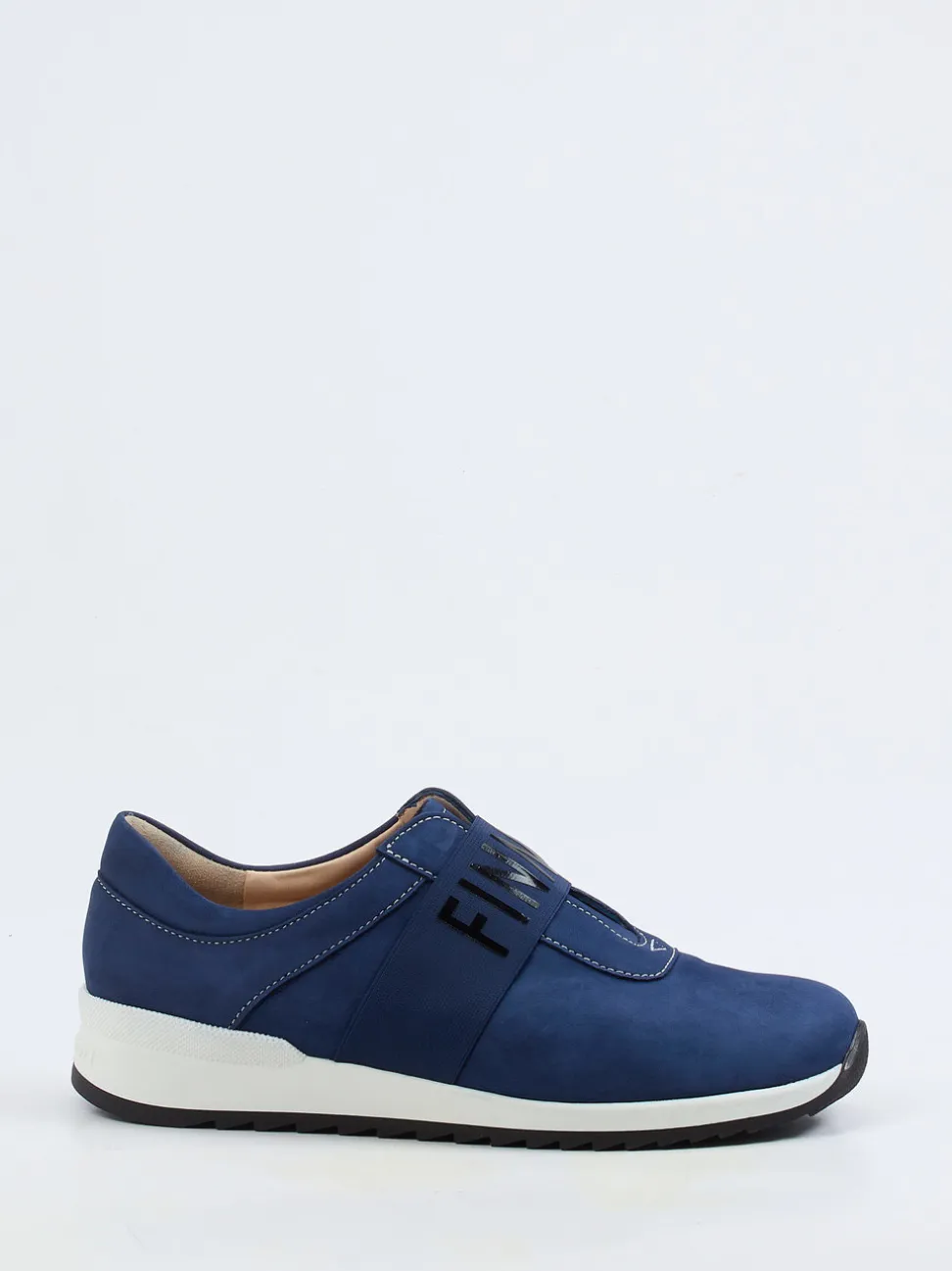 Finn Comfort – Slipper aus Nubukleder in Marineblau