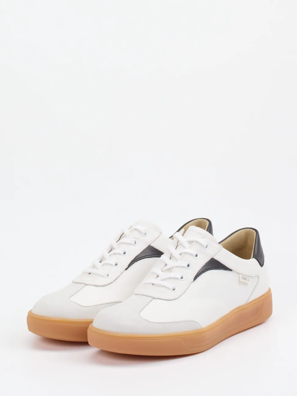 Finn Comfort – Sneaker aus Kalb- und Veloursleder Weiß