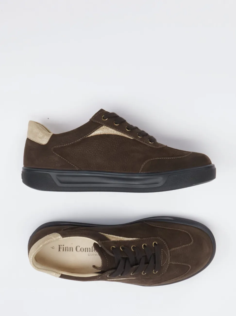 Finn Comfort – Sneaker aus Nubukleder in Braun