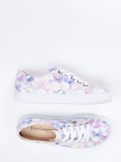 Finn Comfort – Sneaker aus geprägtem Leder Rosé-Multicolor