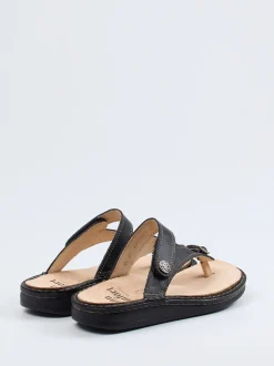 Finn Comfort – Zehentrenner aus Kalbleder Schwarz