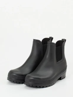 Fischer – Gummistiefelette aus mattem Synthetik schwarz