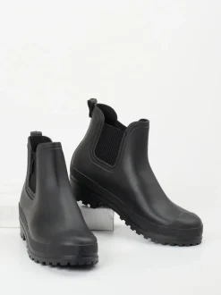 Fischer – Gummistiefelette aus mattem Synthetik schwarz