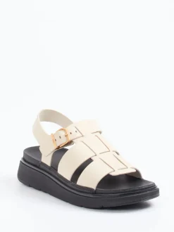 FitFlop – Fisherman-Sandalen aus Lackleder Beige