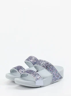 FitFlop – Komfort-Pantolette aus Textil mit Glitzer