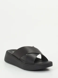 FitFlop – Komfort-Pantolette aus Kalbleder schwarz
