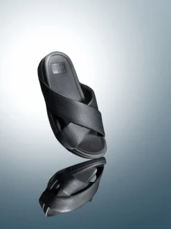 FitFlop – Komfort-Pantolette aus Kalbleder schwarz