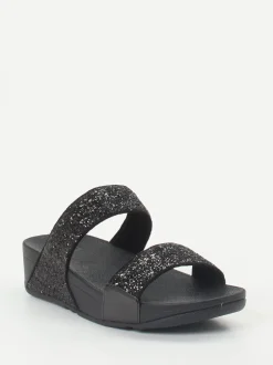 FitFlop – Komfort-Pantoletten aus Textil schwarz