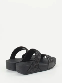 FitFlop – Komfort-Pantoletten aus Textil schwarz