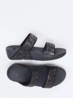 FitFlop – Komfort-Pantoletten aus Textil schwarz