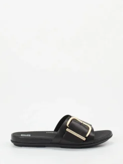 FitFlop – Pantolette aus Kalbleder Schwarz